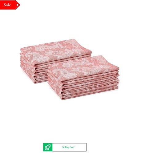 Red cotton napkins set 12 - red,