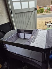 Costway Portable Baby Crib With Spare Mattress, Mobile, Change Mat