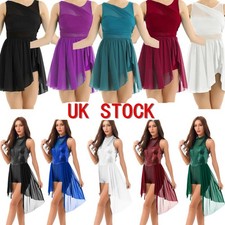 Women's Adult Lyrical Ballet Dance Dress Leotard Contemporary Skating Dresses UK