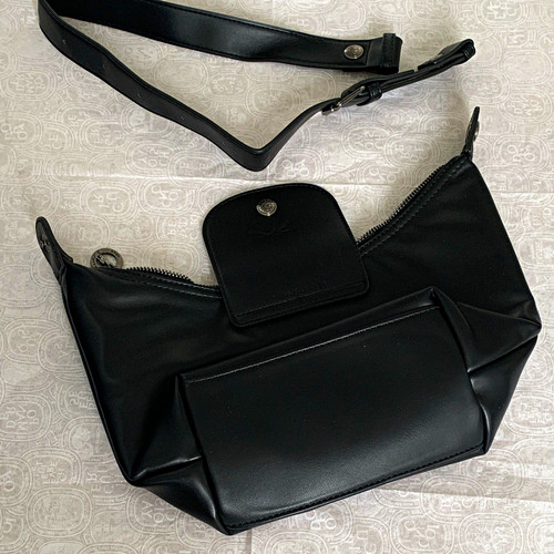 Longchamp black recycle faux - recycle,