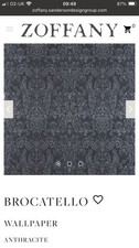 5 rolls Zoffany Brocatello wallpaper Anthracite