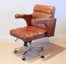 Super Timothy Oulton for Halo collections  brown leather large desk chair