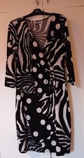 Women's Black And White Wallis Dress Size 16