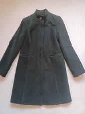 Laura Ashley Funnel Neck Dark Green Smart Knee Length Coat Size 10