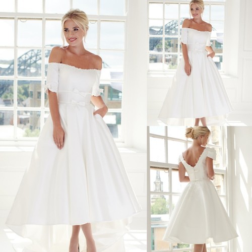 Satin short wedding dresses - wedding,