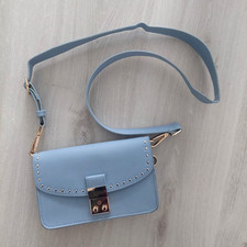 ACCESSORIZE SMALL LIGHT BLUE FAUX LEATHER HAND BAG