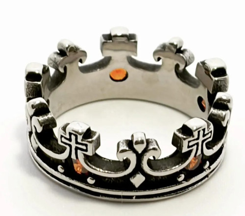 Crown stainless steel ring - crown,