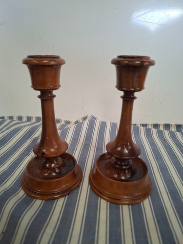 Vintage pair wooden brass - pair,
