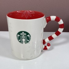Starbucks Christmas Holiday Candy Cane Handle Coffee Tea Mug 2013. Collectible 