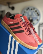 adidas Originals Hamburg Trainers Size? Exclusive Size UK 9 Red Black Sneakers