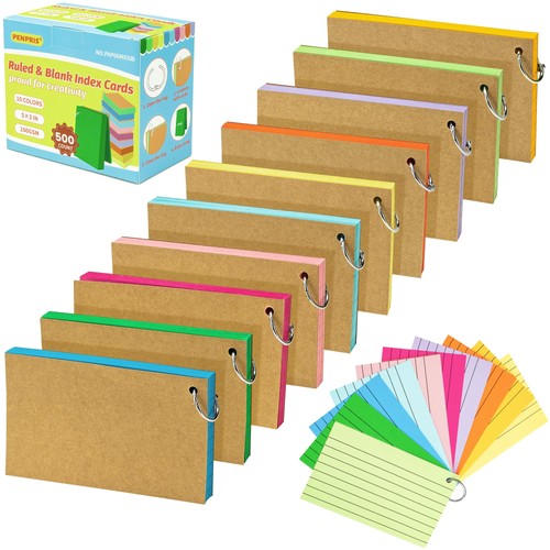 500 pcs coloured index - coloured,