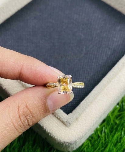 Cushion cut morganite ring 925 - cushion,