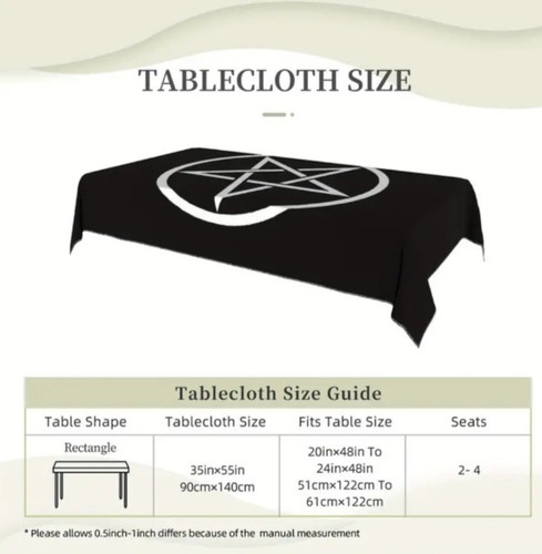 Satanic pentagram long altar - satanic,