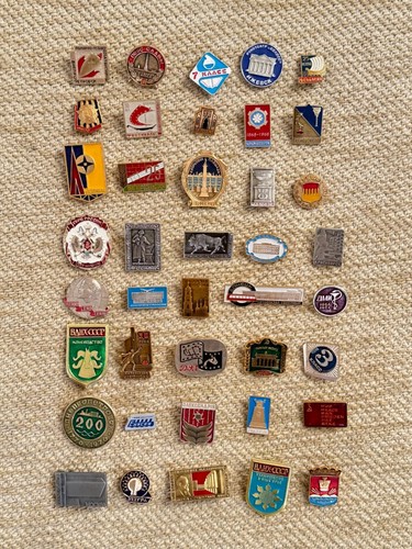Vintage russian metal pin - x,