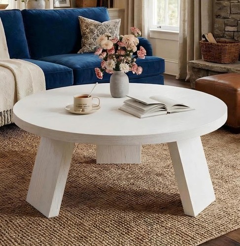 Coffee table wooden round - coffee,