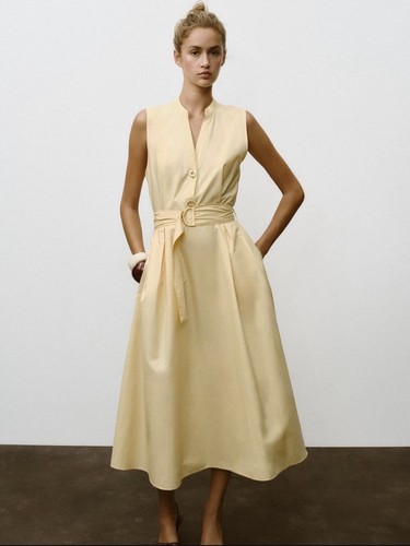 Zara yellow midi - midi, size