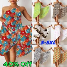 Plus Size 18 20 22 24 Women Bikini Cover Up Wrap Beach Dress Maxi Printed Sarong