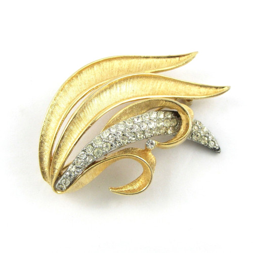 Vintage bsk leaf brooch gold - vintage,
