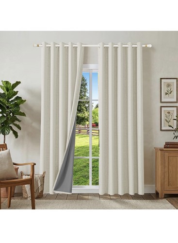 Blackout linen curtains - linen, eyelet