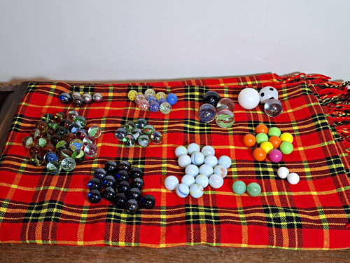 Mixed lot glass toy marbles - mixed,