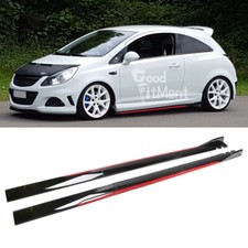 For Vauxhall Corsa D E VXR 78.7" Glossy Side Skirts Spoiler Lip Splitter Panel