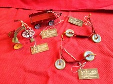 4 Seasons Cannon Falls Christmas Ornament's Vintage Tricycle/Wagon/Scooters new 