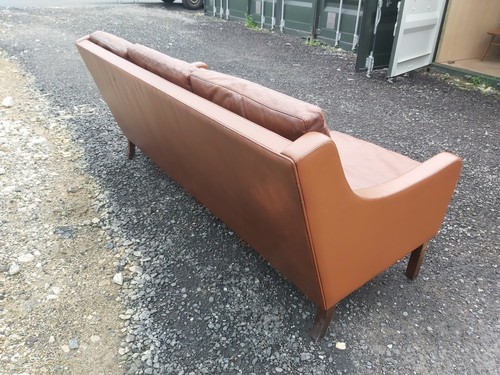 Seater brown leather sofa - leather,