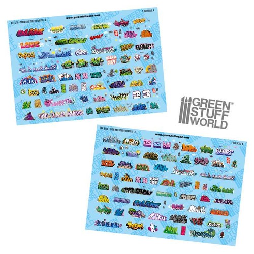 Model railway graffiti decals