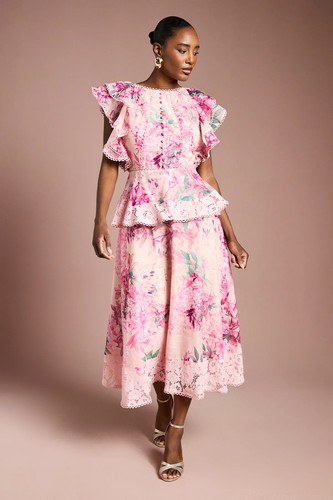 Coast blush midi dress womens - blush,