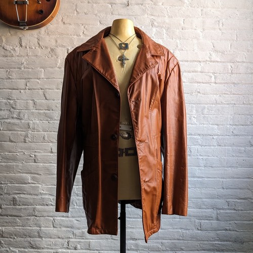 Vintage rust orange leather - orange,