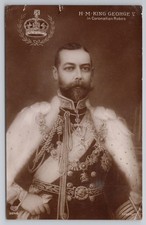 RPPC King George V in Coronation Robes Royalty Card E.A. Schwerdtfeger