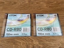 2 x TDK CD-R 80 Data 80MIN / 700MB / 52x CD-R80JCA Recordable Blank CDR Disc NEW