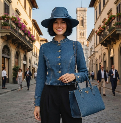 Zara mid blue - blue, buttons