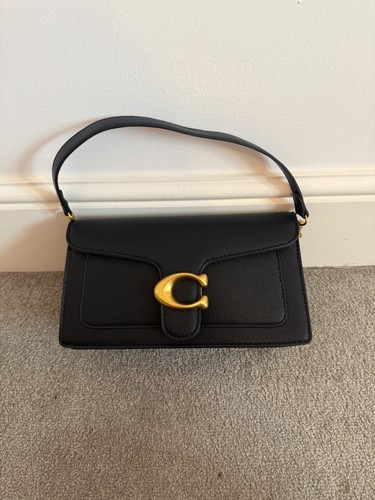 Black leather shoulder bag - shoulder,