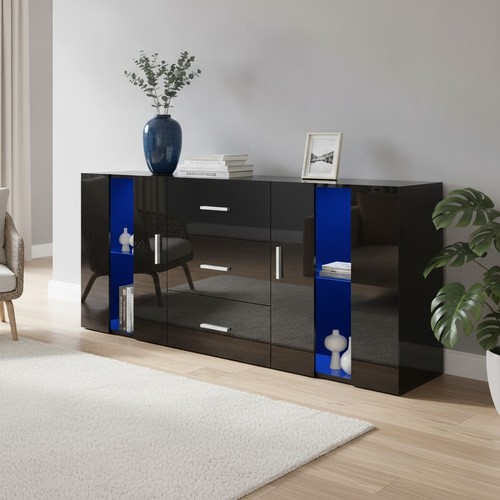 Modern sideboard black gloss - sideboard,