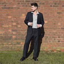 Black Pinstripe Vintage Wool
