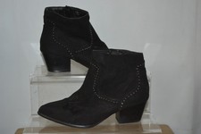 Peacocks women's black mid Heel bead and bird detail ankle boots UK size 5