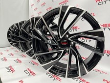 Set of 4x 19" Inch VW Golf Adelaide Style Alloy Wheels Black Polished