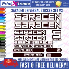 SARACEN BIKES Vinyl Decals, Stickers, Mountain Bike Cycling Bmx, HIGH QUALITY V3