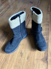 Clarks Wave Walk Suede Unstructured Boots Sz 5.5 D Womens Side Zip Fastening