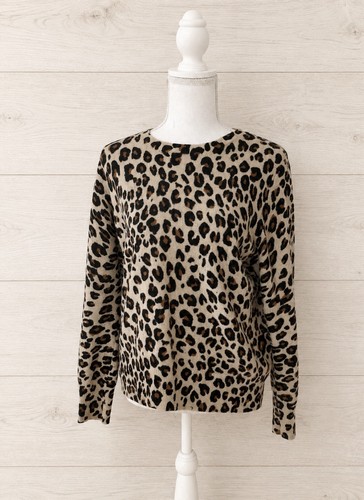 100 cashmere leopard crew - 100%,