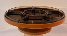 Vintage Wood teak & Glass Lazy