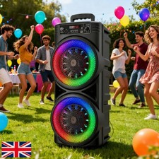 Portable 8in big Bluetooth Speaker Sub Woofer Heavy Bass Sound System Party +Mic