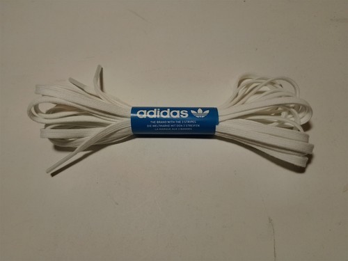 Adidas white flat shoe laces - white,