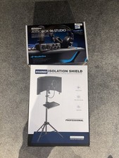 complete recording set. includes presonus audiobox and an aokeo isolation shield