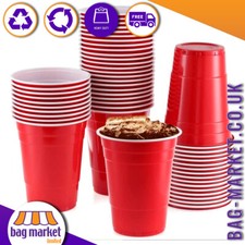 American Red Plastic Party Cups - 12oz / 16oz - Disposable, Reusable, Beer Pong
