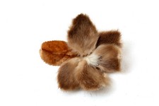 VINTAGE BROOCH 1940S 50S MINK FUR HANDMADE  KITCH COSTUME JEWELLERY