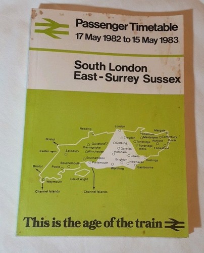 Passenger timetable 1982 - timetable, 1982/83