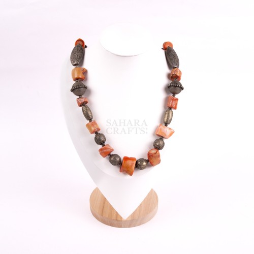 Coral orange stone beaded - coral,