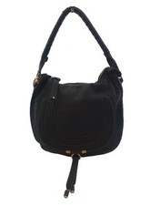 Chloe Marcie Small Hobo Black Pebbled Leather Handbag, Authentic.